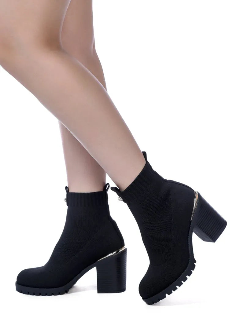 Medusa Knitted Block Heel Ankle Boots