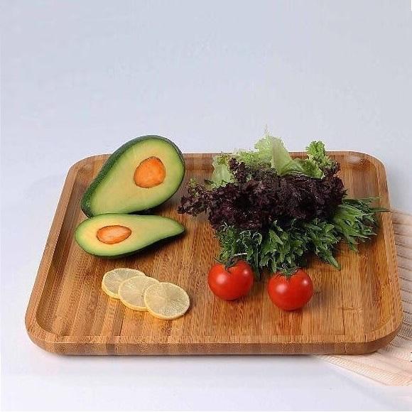 Bamboo Square Plate 11" x 11" For Appetizers / Barbecue