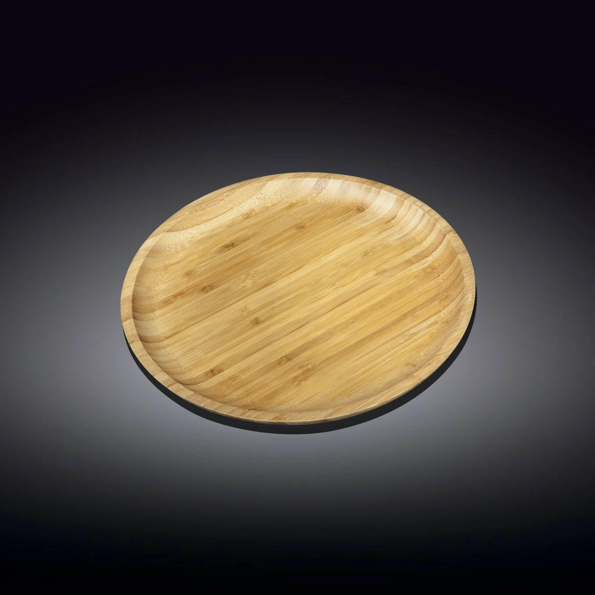 Bamboo Round Plate 8" For Appetizers / Barbecue / Steak.