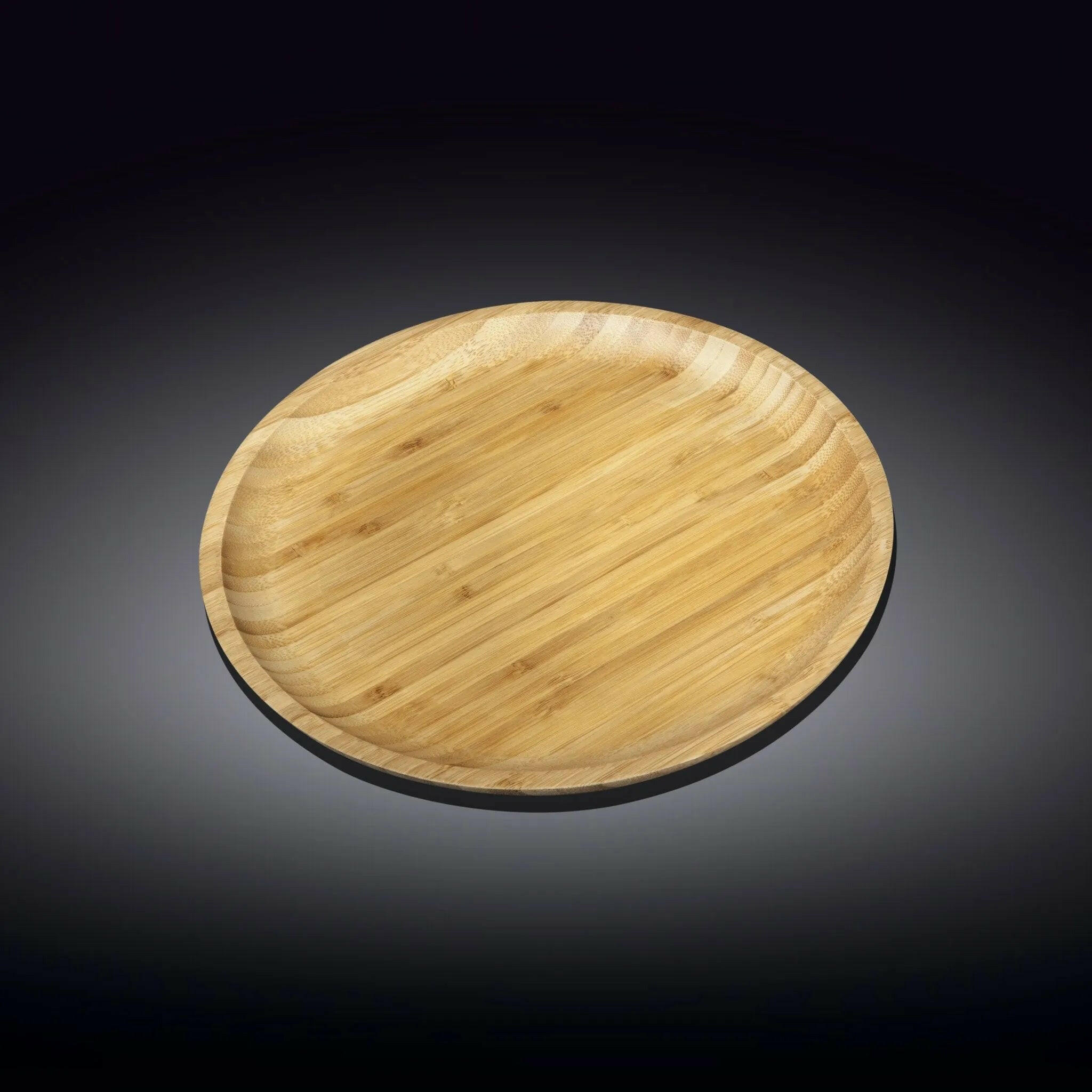 Bamboo Round Plate 9" For Appetizers / Barbecue / Steak.