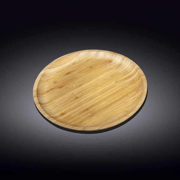 Bamboo Round Plate 9" For Appetizers / Barbecue / Steak