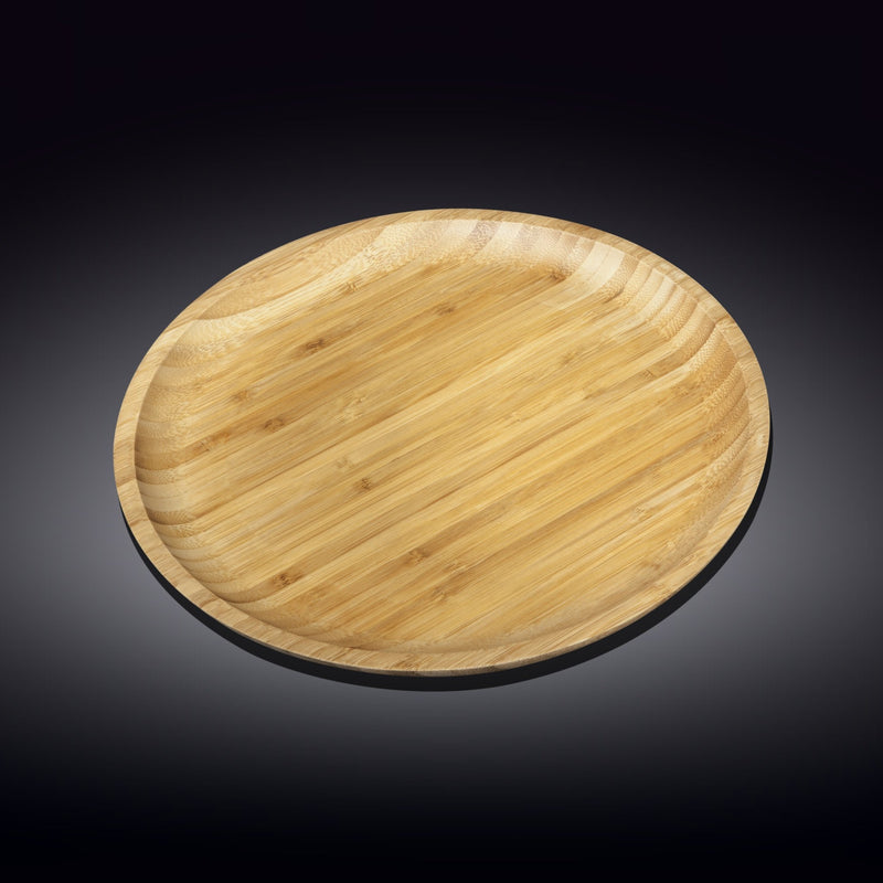 Bamboo Round Platter 12" For Pizza / Barbecue / Steak