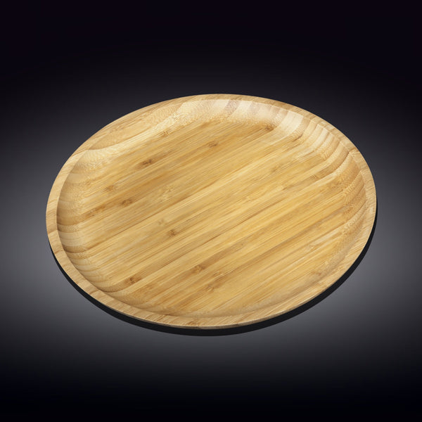 Bamboo Round Platter 14" For Pizza / Barbecue / Steak