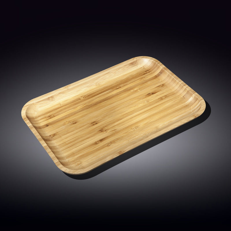 Bamboo Dish 11"x 7" For Appetizers / Barbecue / Burgers