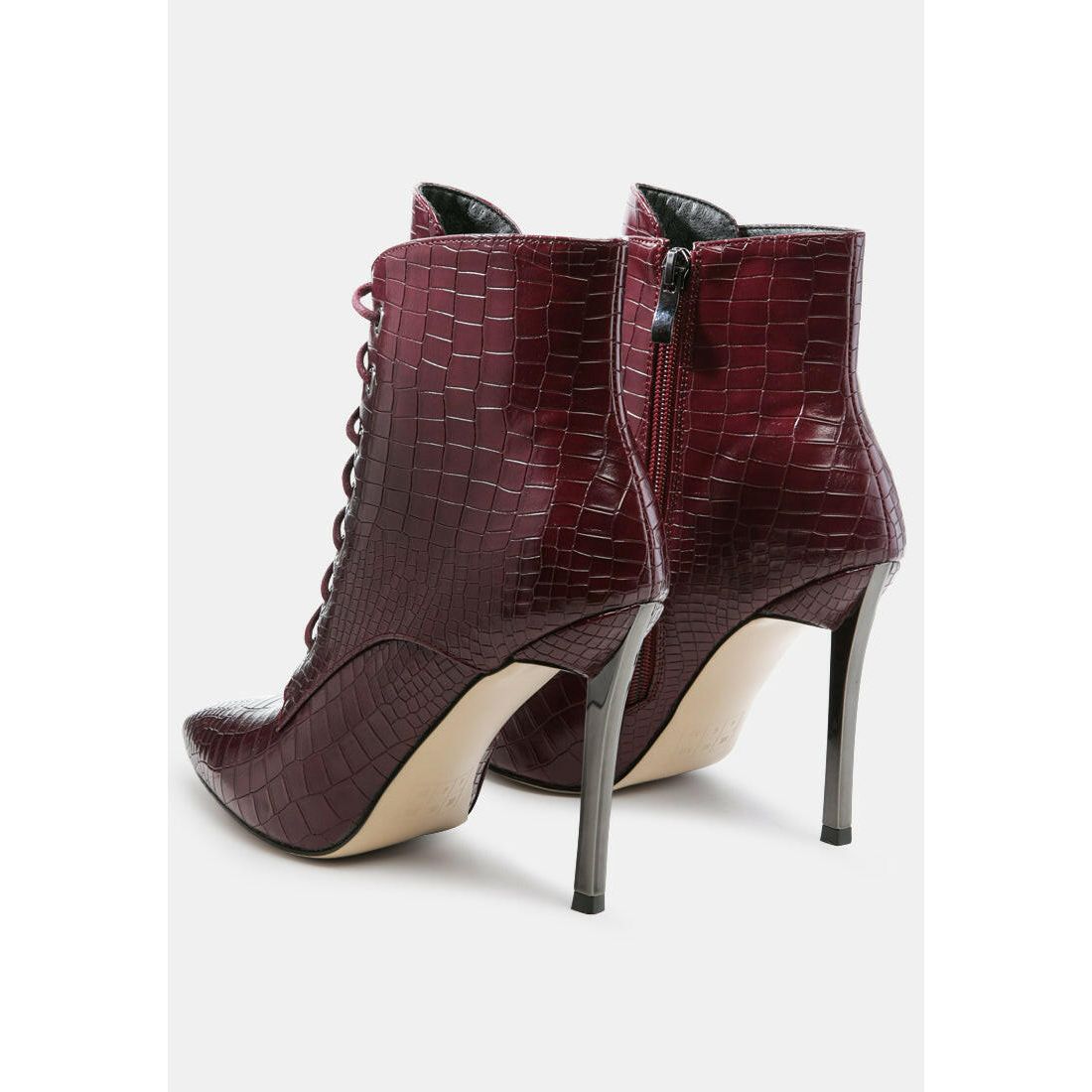 Escala Croc Stiletto Ankle Boots.