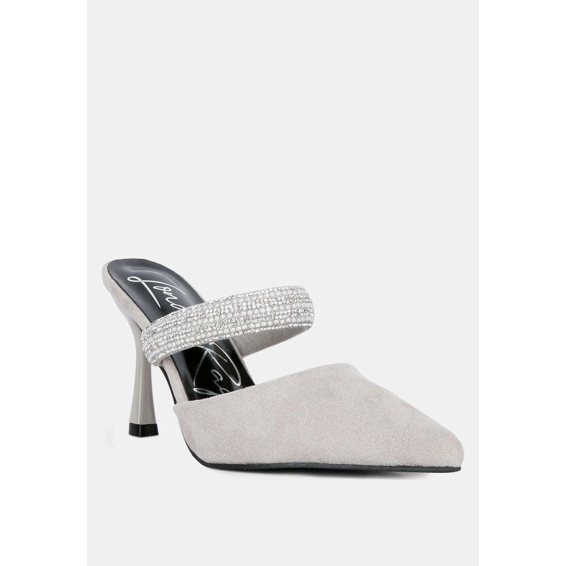 Fauci Diamante Strap Heeled Mules.