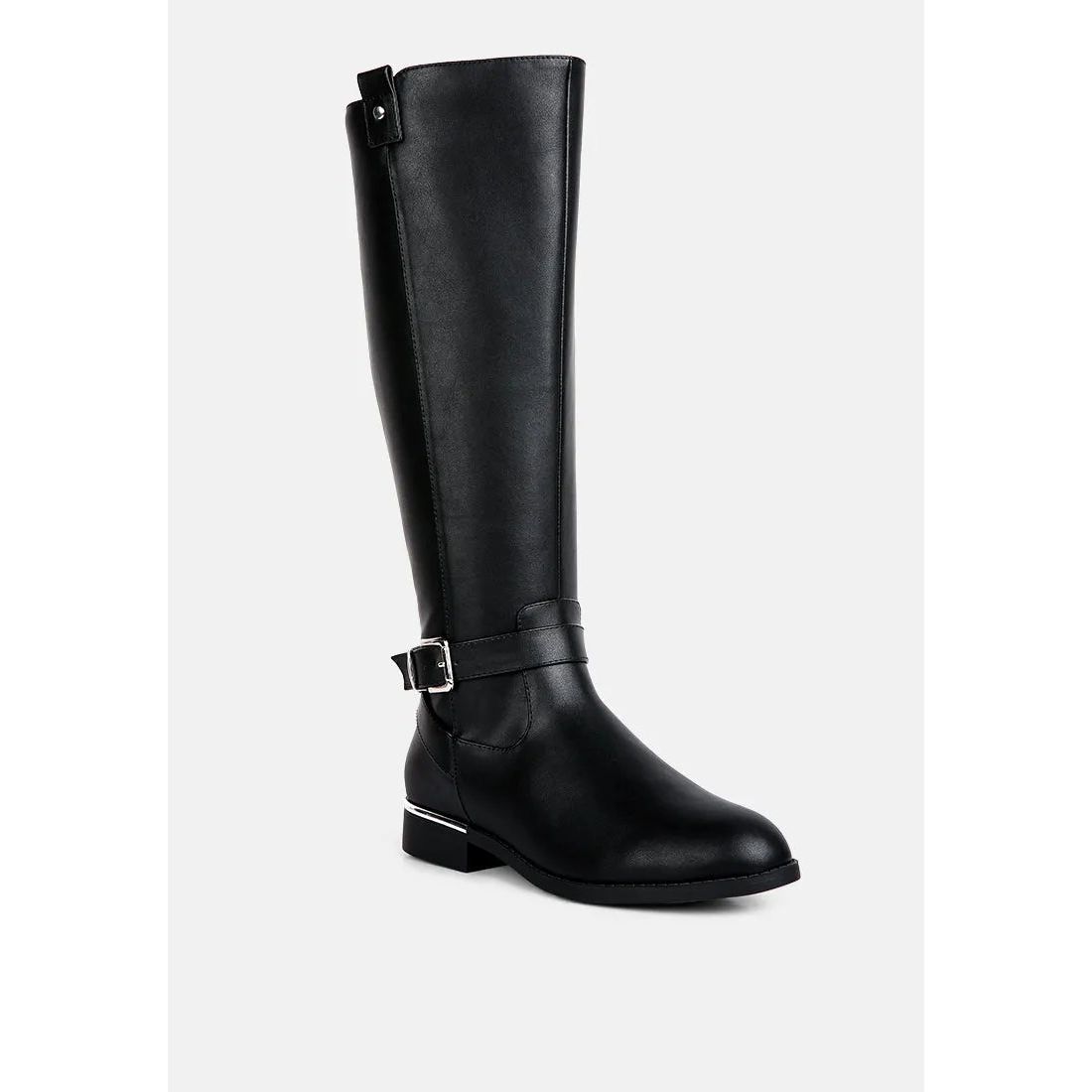 Renny Buckle Strap Embellished Calf Boots.