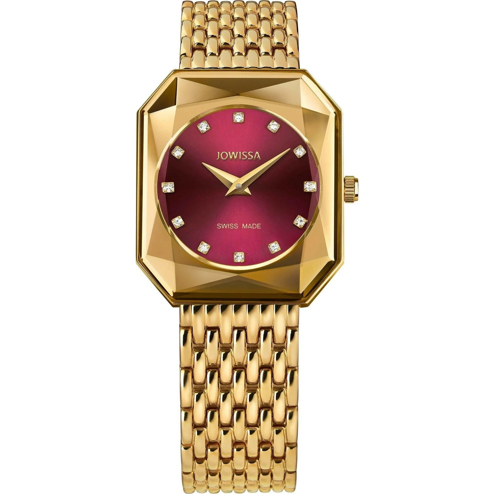 Facet Radiant Swiss Ladies Watch Gold Maroon.