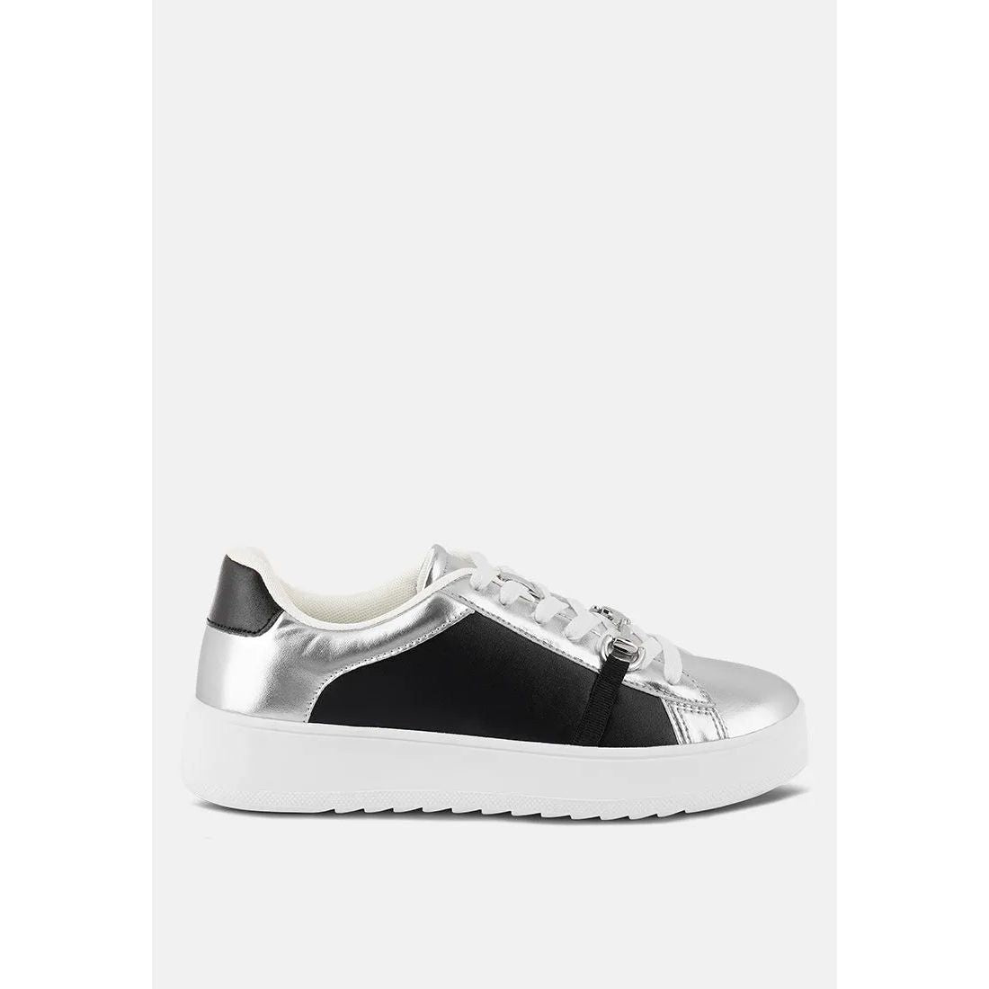 Nemo Contrasting Metallic Faux Leather Sneakers.