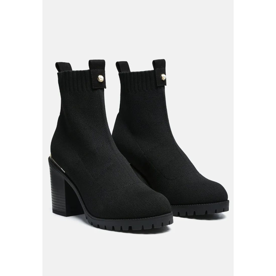 Medusa Knitted Block Heel Ankle Boots.