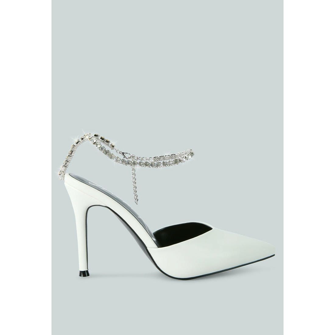 Joyce Diamante Embellished Stiletto Mule Sandals.