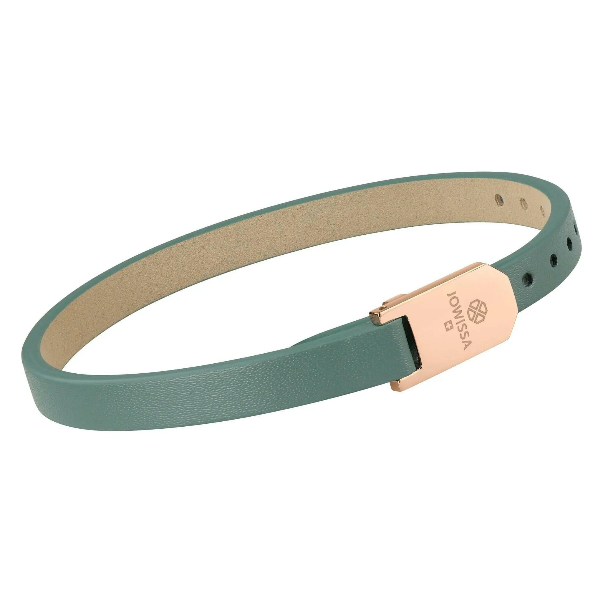 Matt Green Plain Leather Strap Rose Logo.