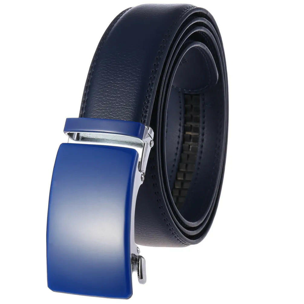 Blue Adjustable Ratchet Slide Buckle Belt.