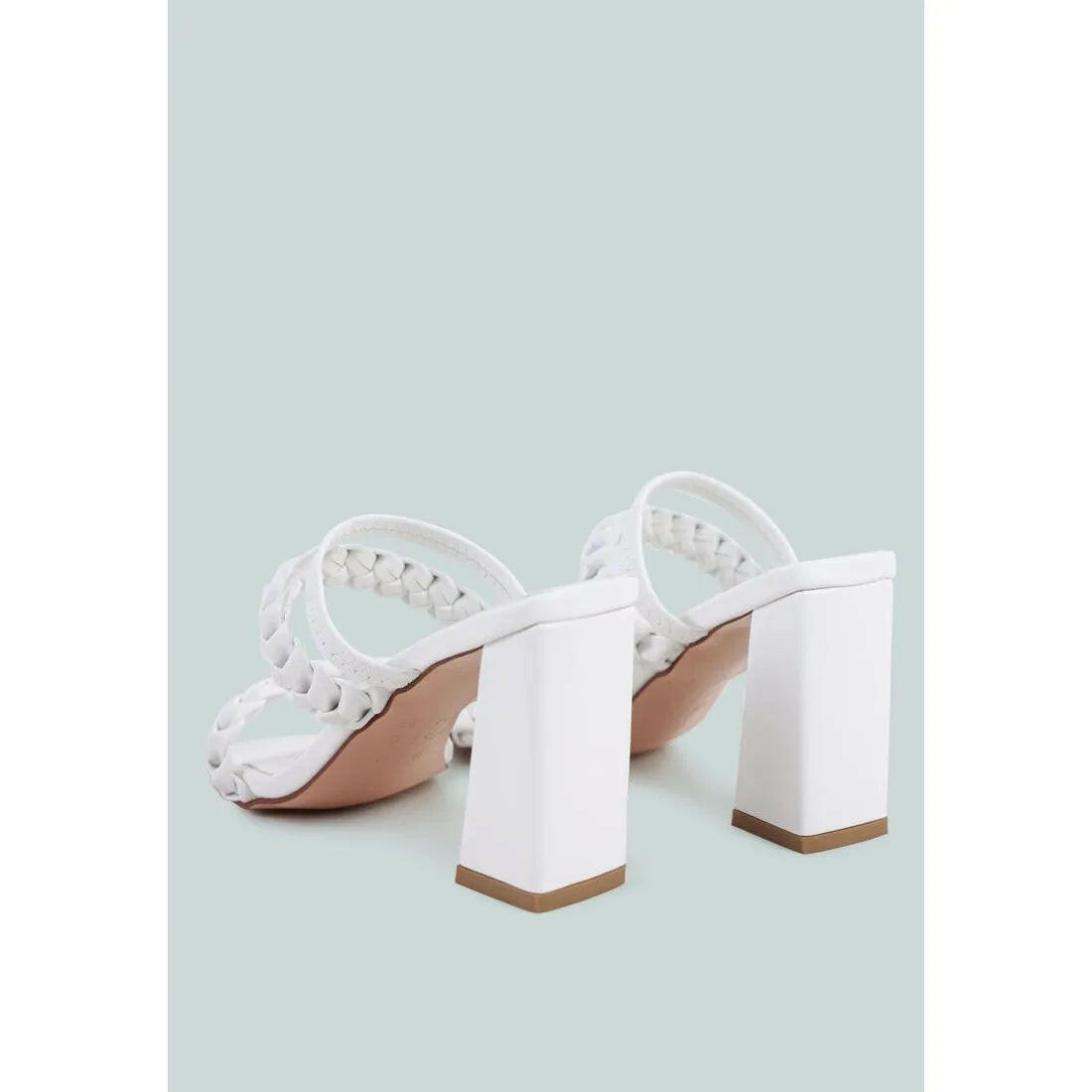 Arnie Dual Braided Strap Block Heel Sandals.