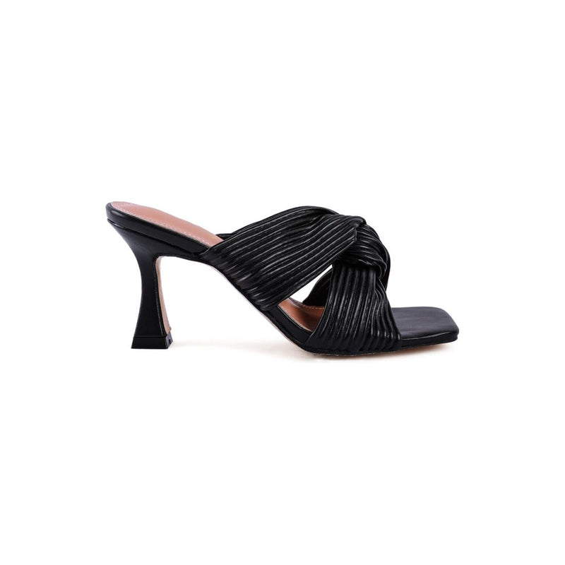 Battle Ex Cross Pleated Strap Slip On Sandals.