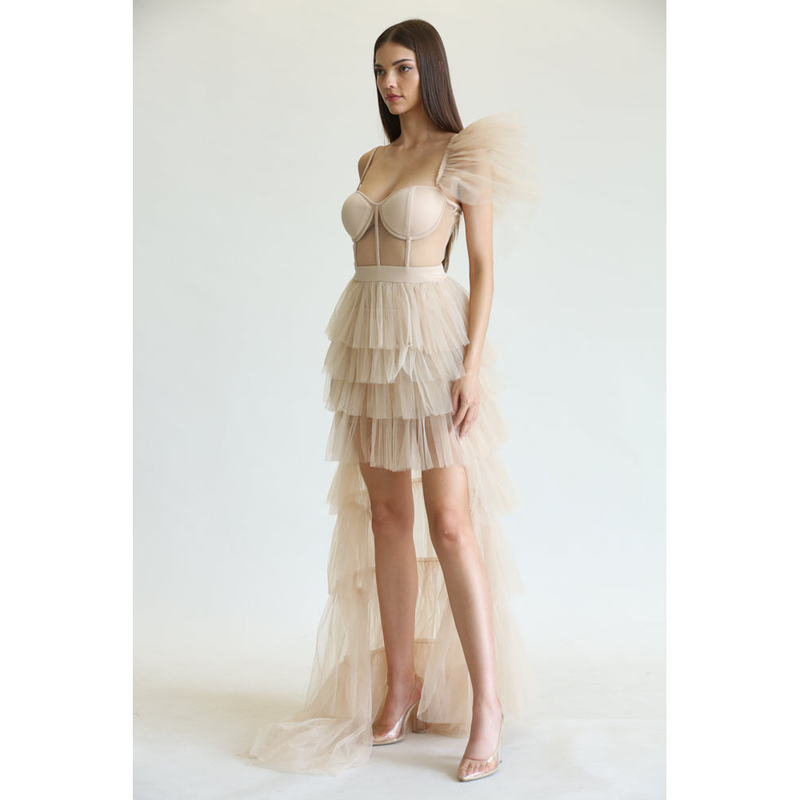 Atiena - Tulle Mesh Fabric Dress.