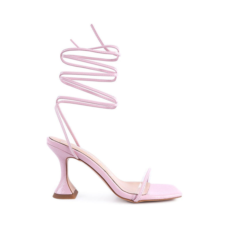 biten berry spool heel lace up sandals.