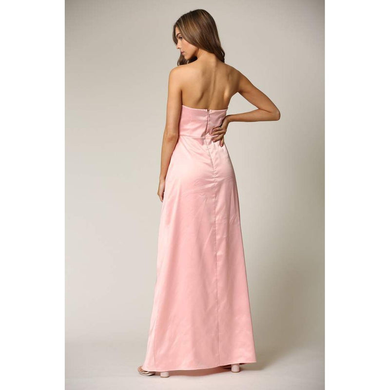 Maribeth- Strapless Satin Jumpsuit.