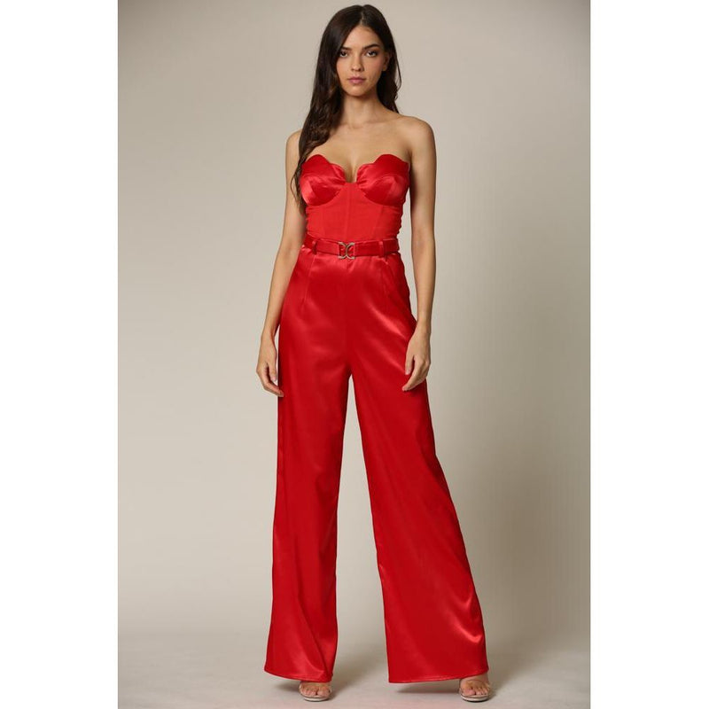 Corelia- Satin Corset Jumpsuit.