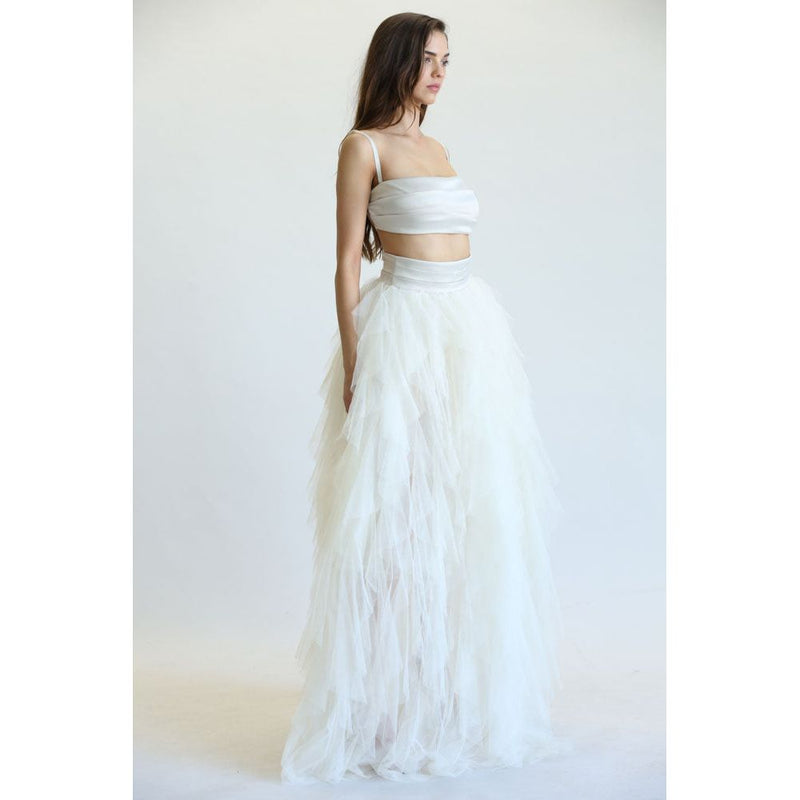 Ensley - Top + Multi-layered Ruffled Tulle Skirt Set.