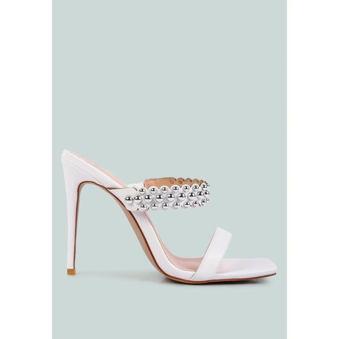 Bandy Stieletto Heel Metal Stud Sandals.