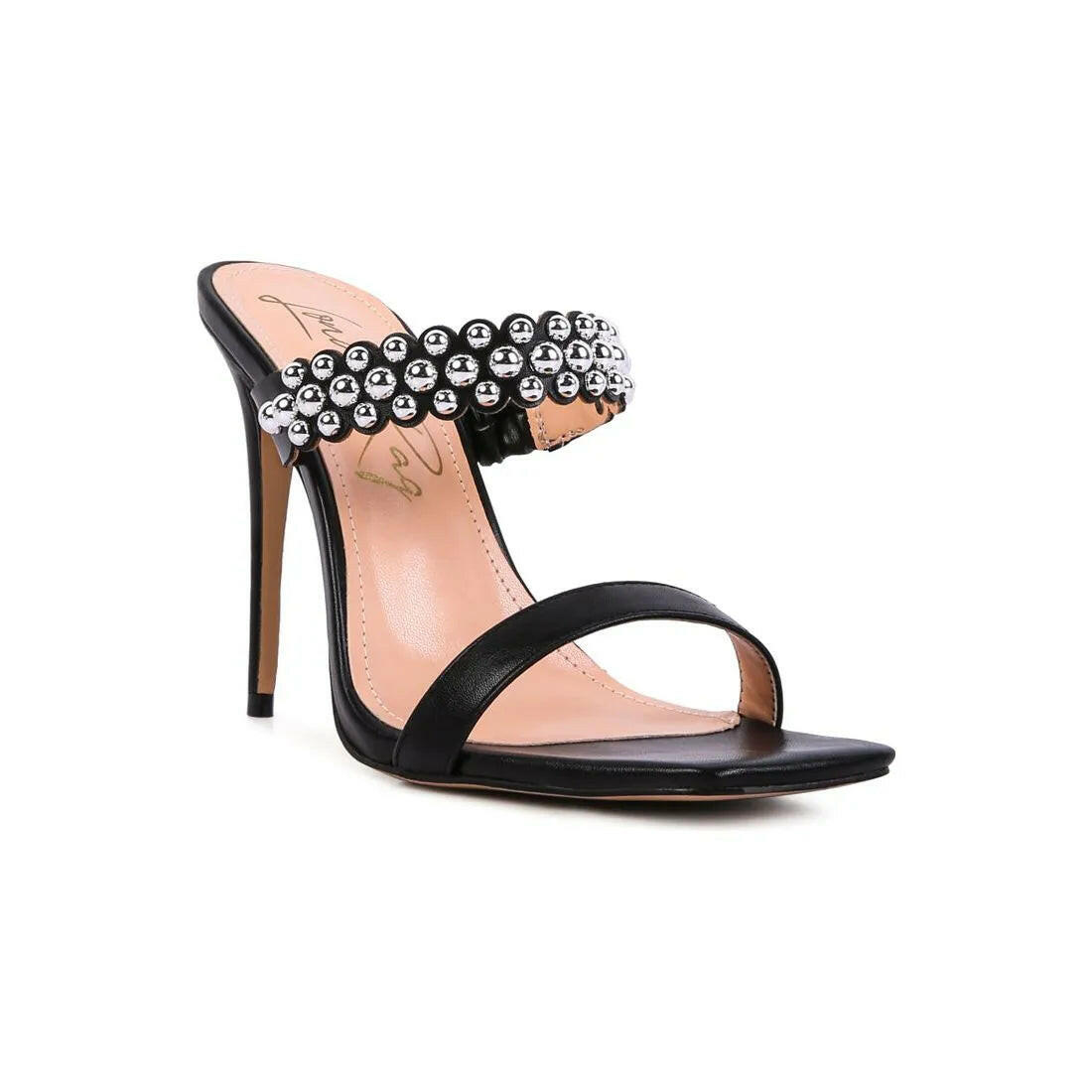 Bandy Stieletto Heel Metal Stud Sandals.