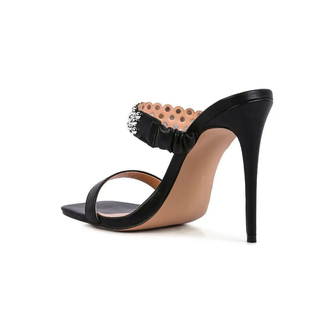 Bandy Stieletto Heel Metal Stud Sandals.