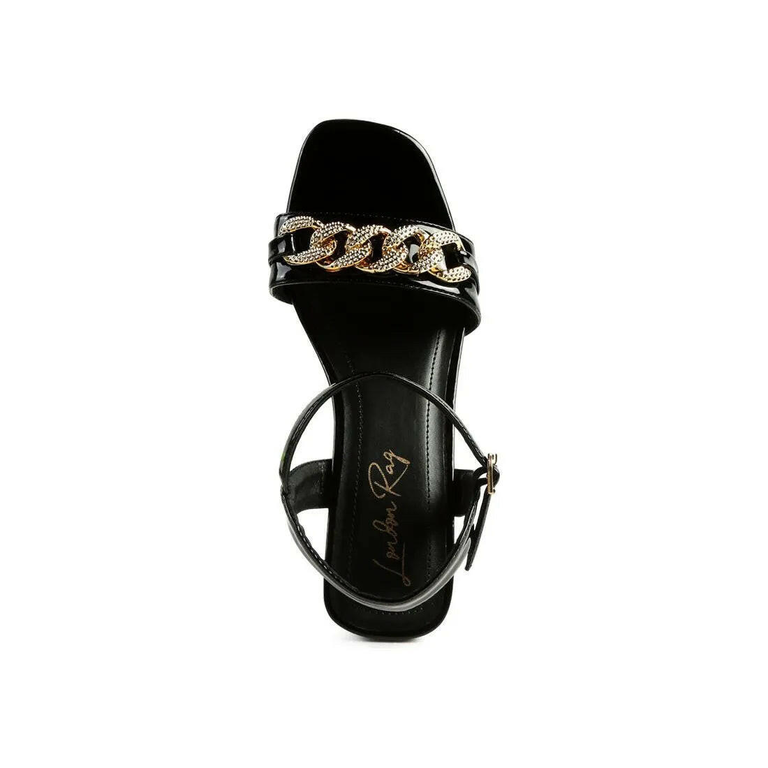 Illusion Metal Chain Link Fantasy Heel Sandals.