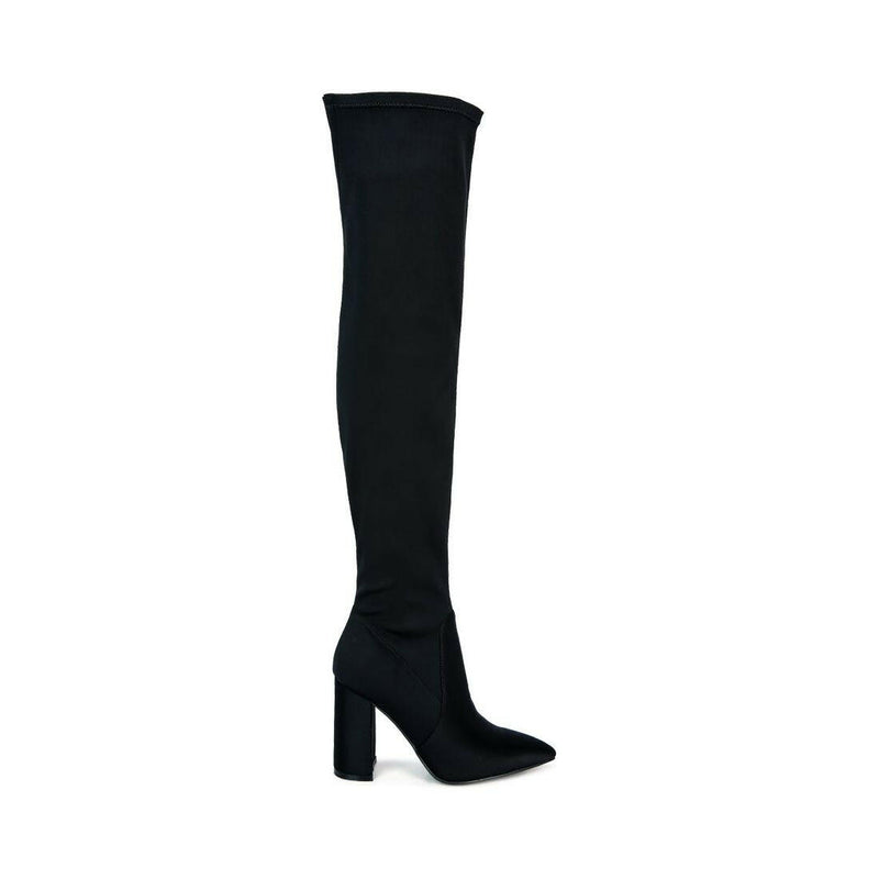 schiffer high block heeled long boot.