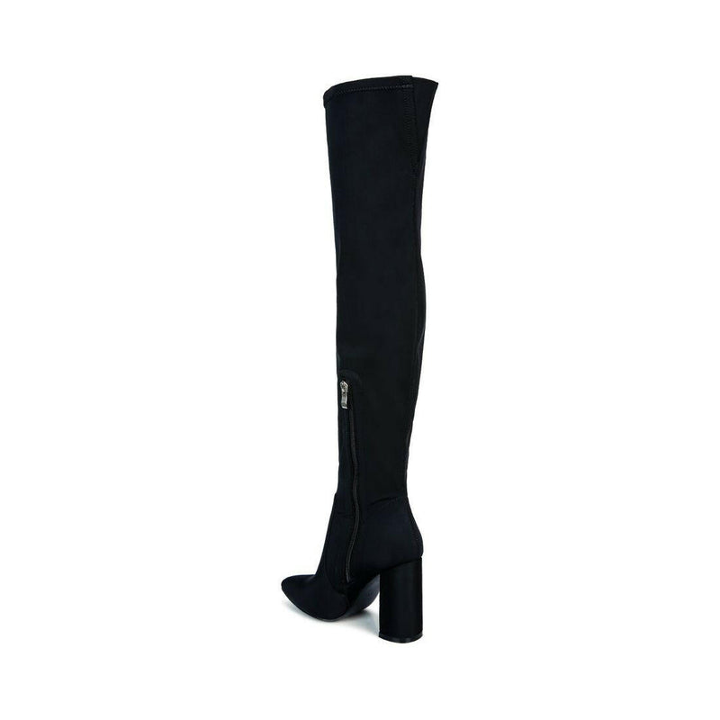 schiffer high block heeled long boot.