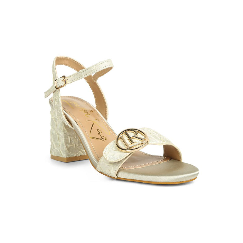 chaplet textured block heel sandals.