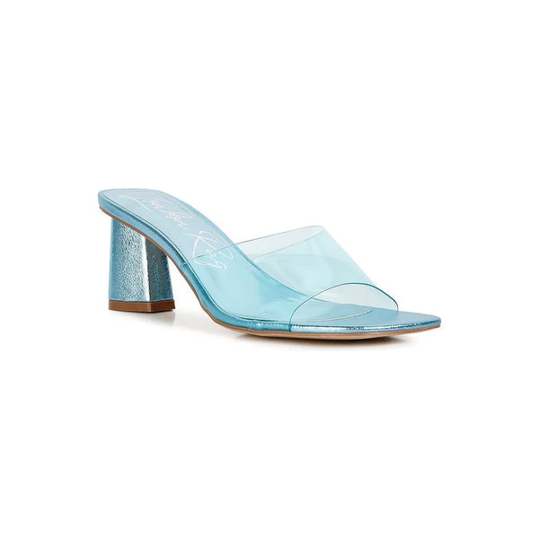 Eugnie Clear Straps Block Heel Sandals.