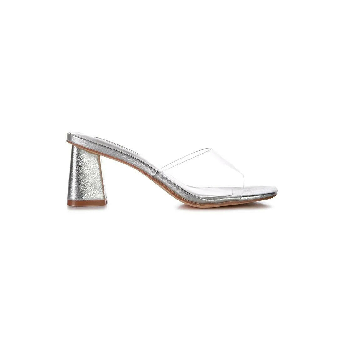 Clear Flirt Clear Strap Slip On Heel Sandals.