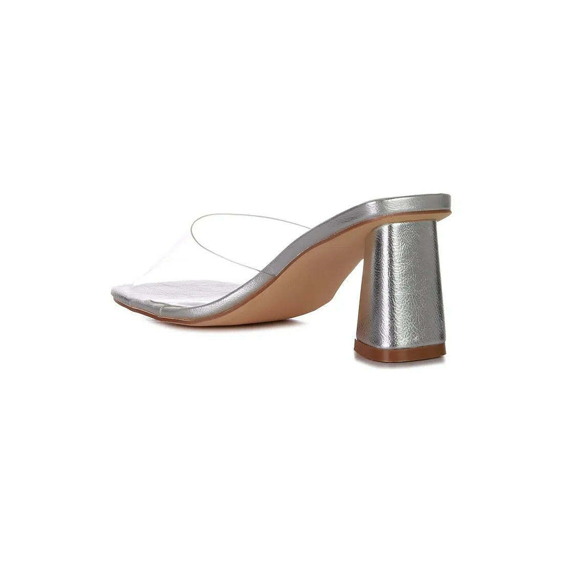 Clear Flirt Clear Strap Slip On Heel Sandals.