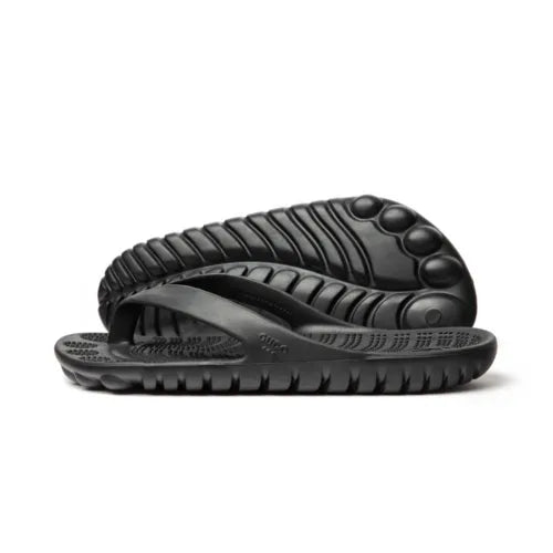 PIRATE BLACK FLIP FLOPS BY GUDO.