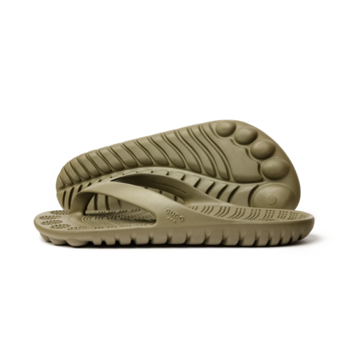 SEAWEED GREEN FLIP FLOPS BY GUDO.