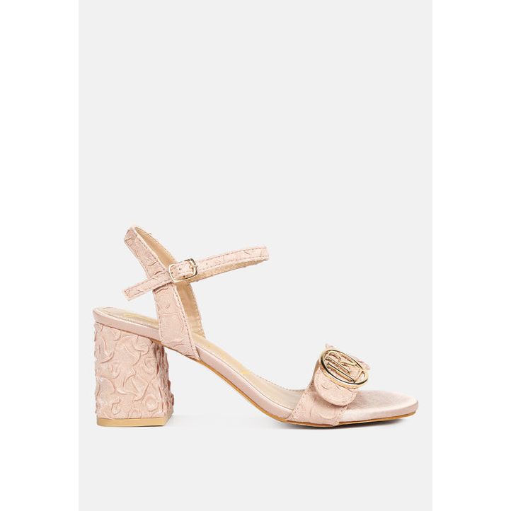 chaplet textured block heel sandals.