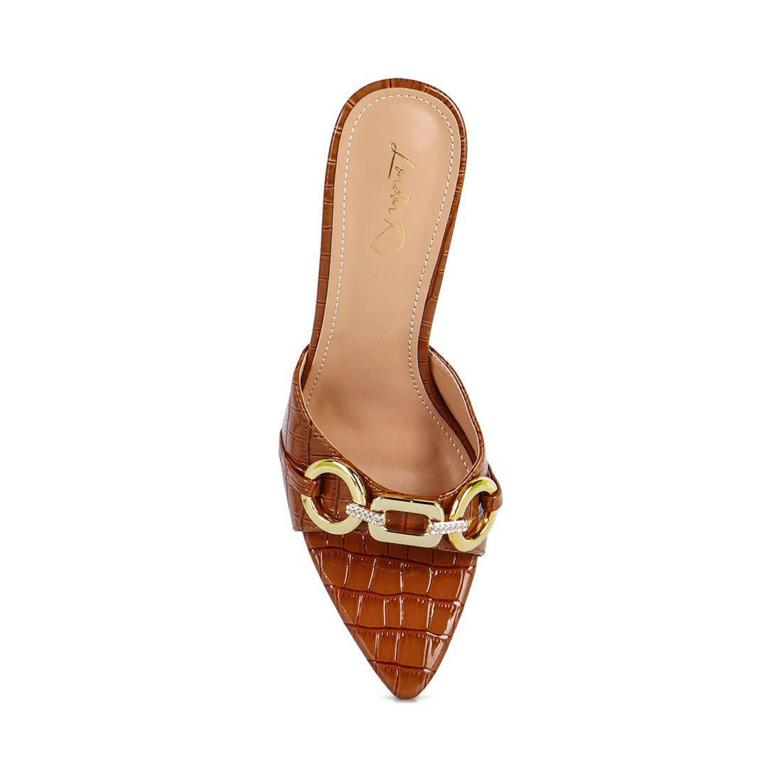 Drippin Hot Faux Croc Patent Sandals.