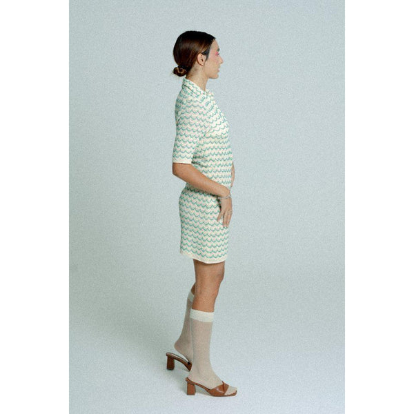 Light Weight Short Sleeve Knit Tennis Dress Green.