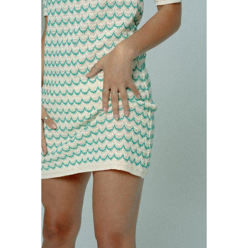 Light Weight Short Sleeve Knit Tennis Dress Green.