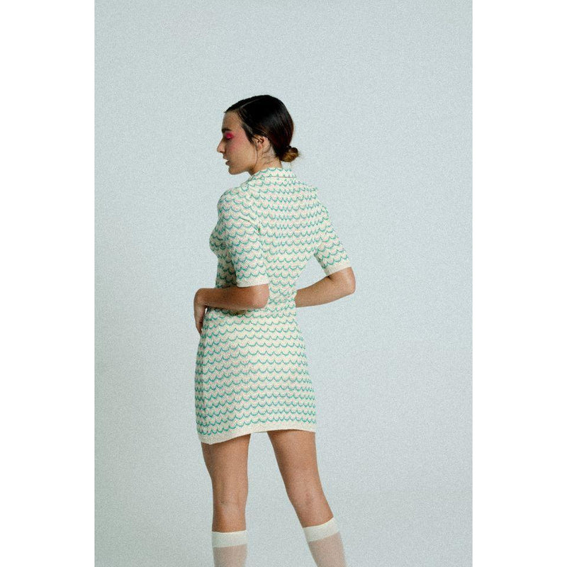 Light Weight Short Sleeve Knit Tennis Dress Green.