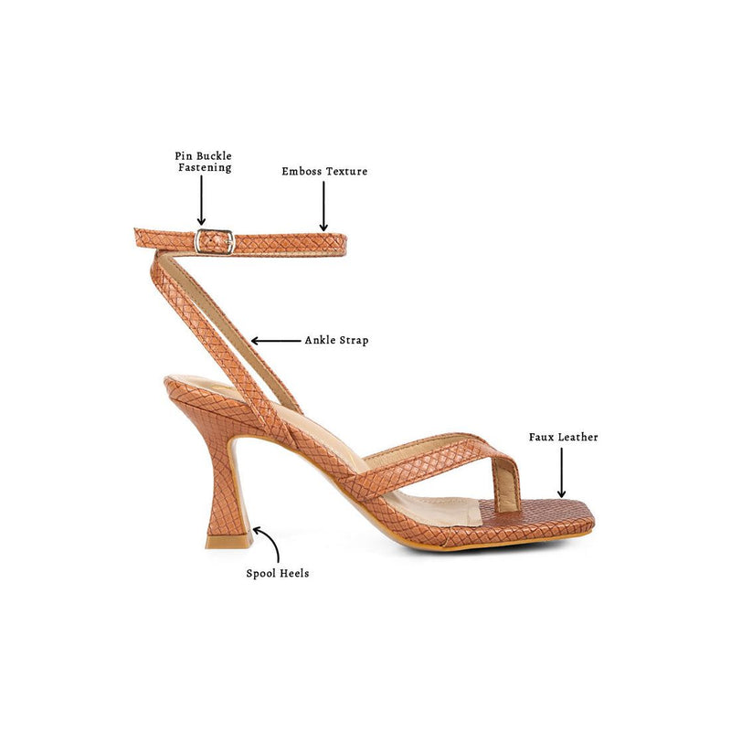 celty ankle strap spool heel sandals.