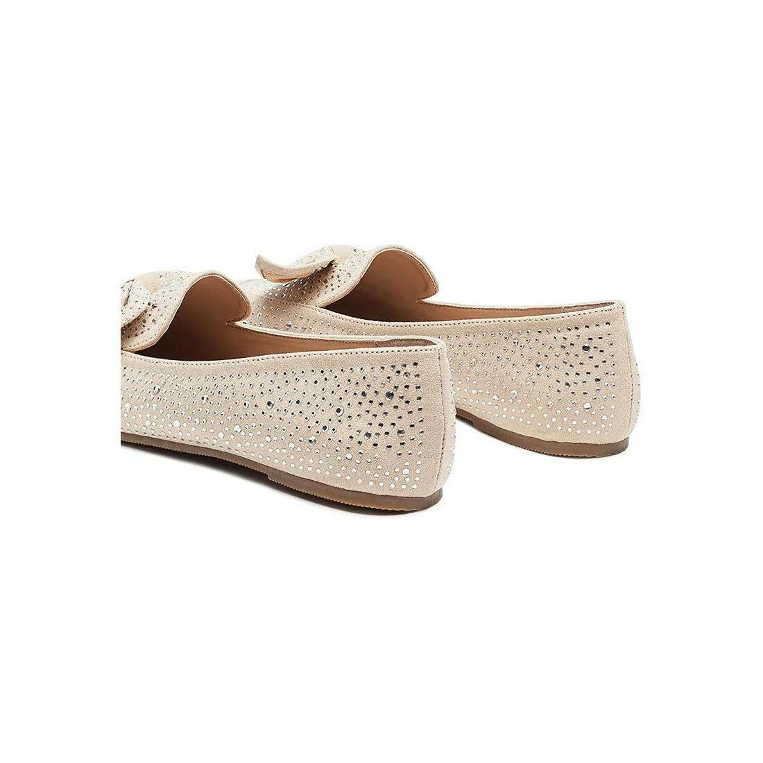 Dewdrops Embellished Casual Bow Loafers.