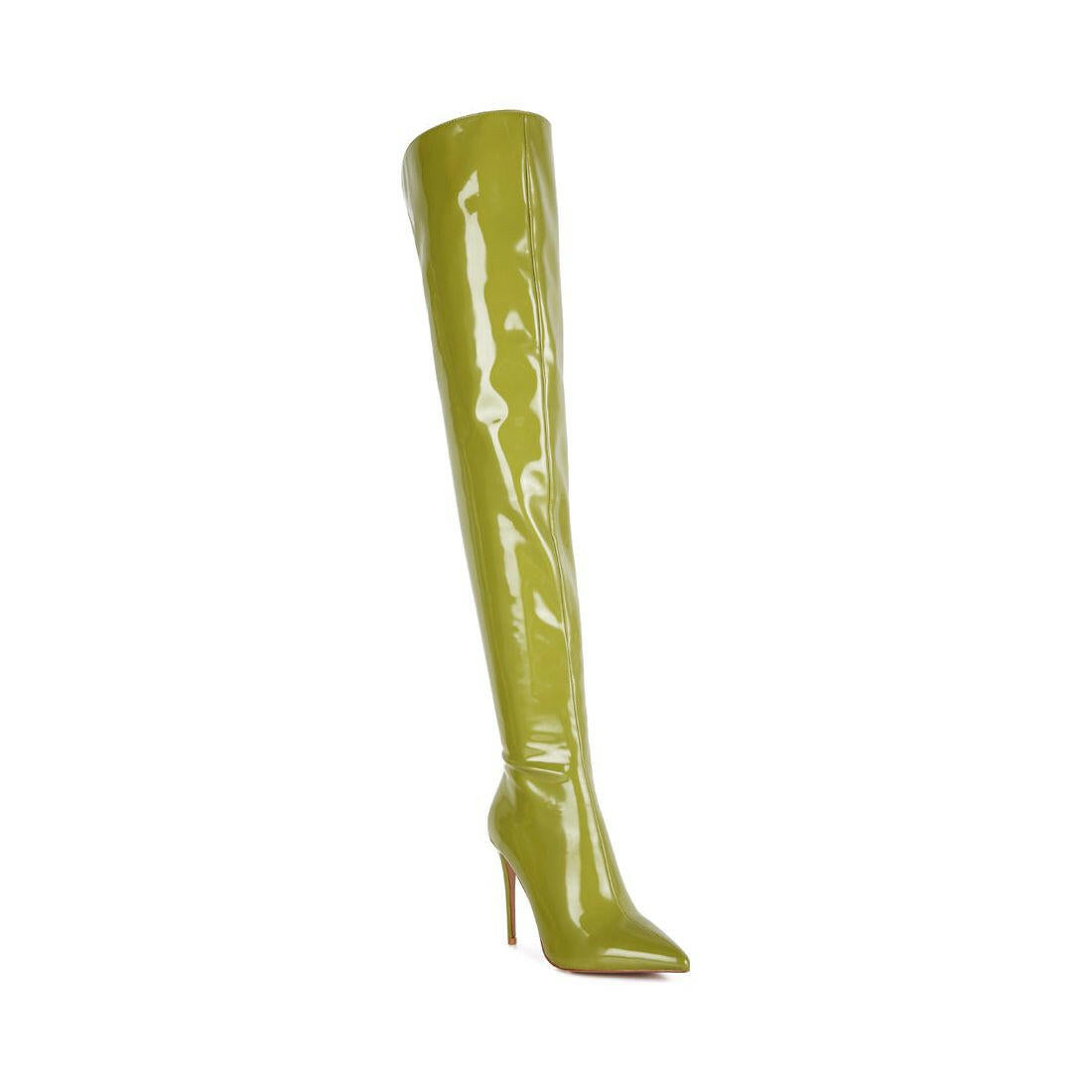 Eclectic Patent PU Long Stiletto Boots.