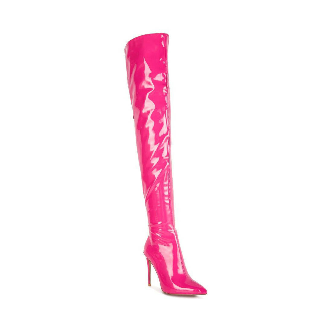 Eclectic Patent PU Long Stiletto Boots.