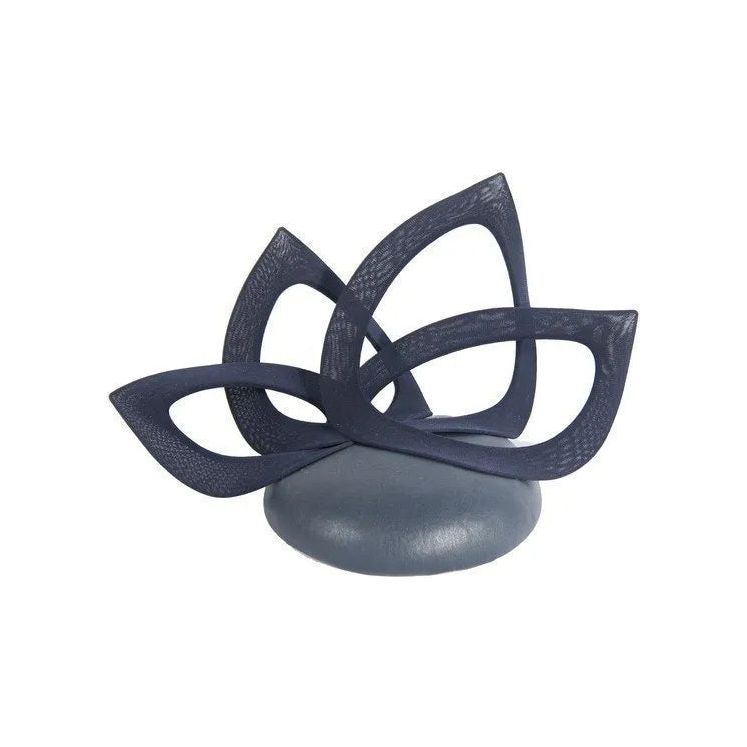 Navy Leather Designers Winter Racing Fascinator.