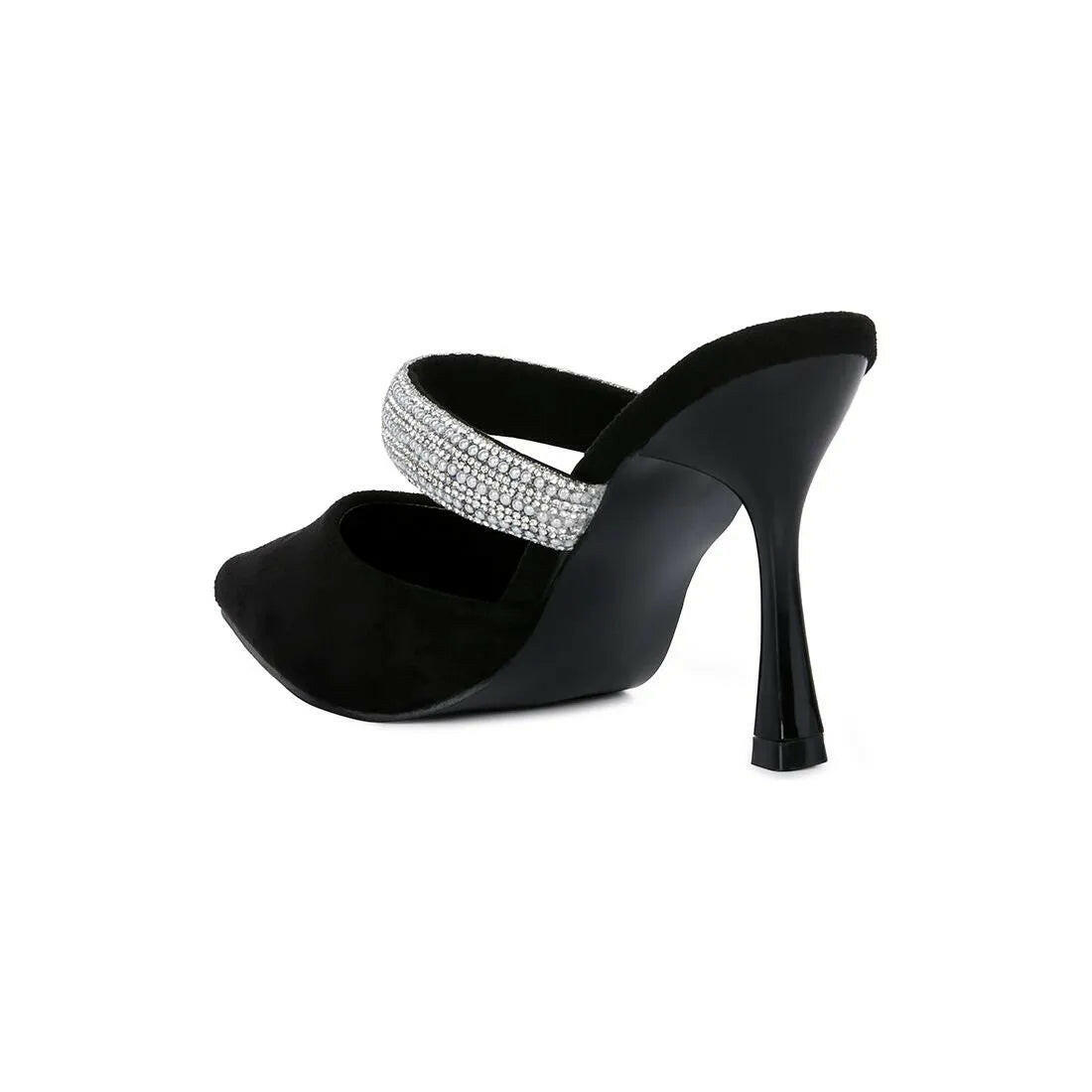 Fauci Diamante Strap Heeled Mules.