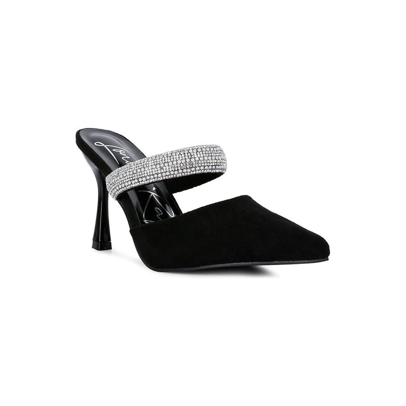 Fauci Diamante Strap Heeled Mules.