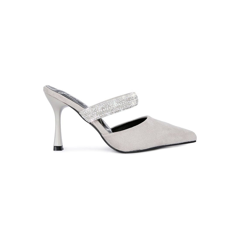 Fauci Diamante Strap Heeled Mules.