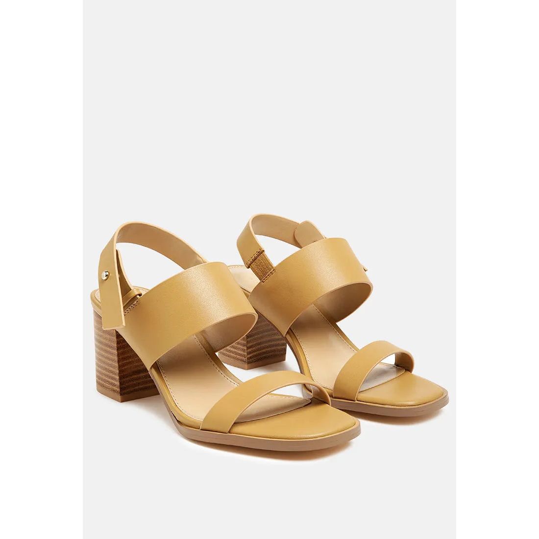 Gertude Slingback Block Heel Leather Sandal.